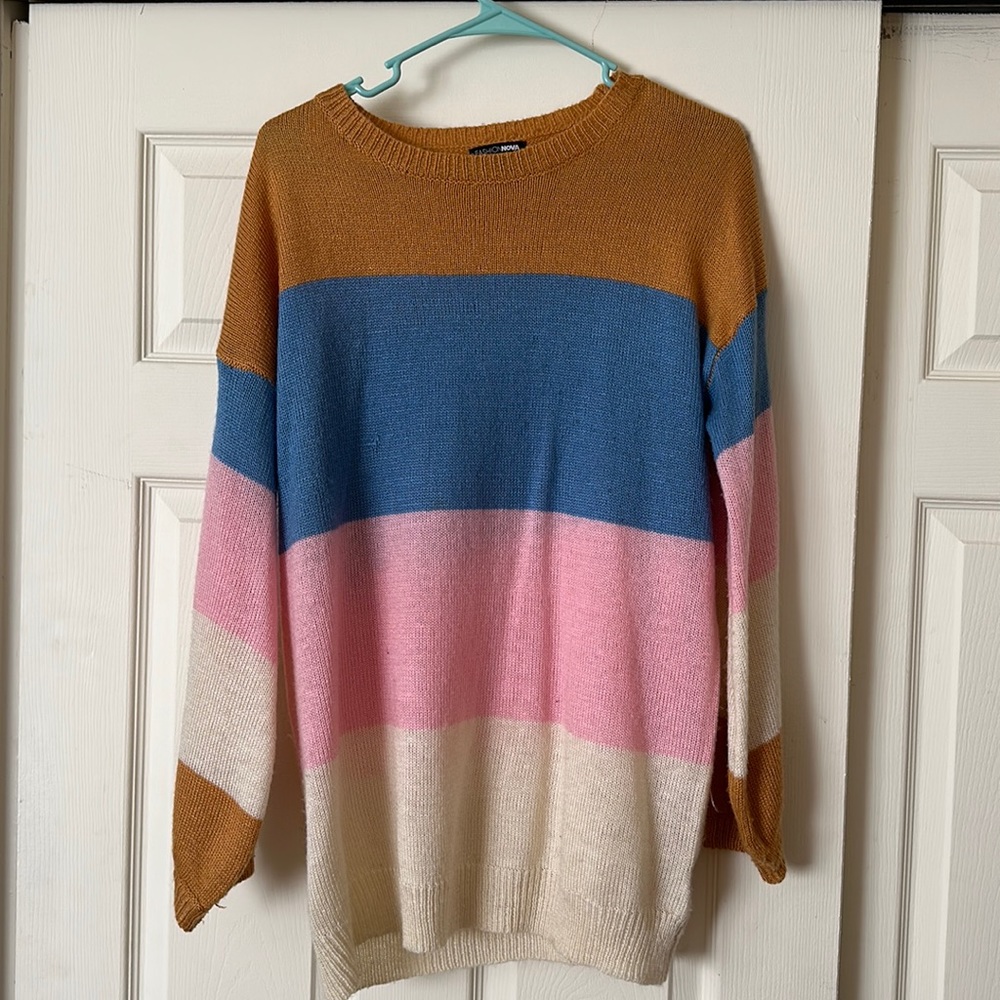 A multi color sweater